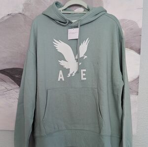 American Eagle Super Soft Relaxed Fit Logo Hoodie Sweatshirt Size Large …